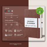BEECHMORE BOOKS Budget Planner -  Chestnut Brown.