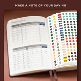 BEECHMORE BOOKS Budget Planner -  Chestnut Brown.