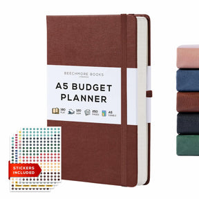 Beechmore Books Budget Planner - Chestnut Brown