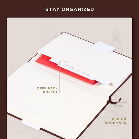 BEECHMORE BOOKS Dotted Journal Bullet Notebook - Chestnut Brown