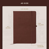 BEECHMORE BOOKS Dotted Journal Bullet Notebook - Chestnut Brown.