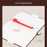 BEECHMORE BOOKS Dotted Journal Bullet Notebook - Chestnut Brown.