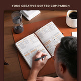 BEECHMORE BOOKS Dotted Journal Bullet Notebook - Chestnut Brown.