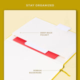 Beechmore Books Large Lined Leather Journal - 8.5 X 11.5 Inch - Yellow