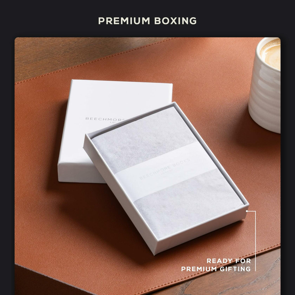 Beechmore Books Lined Vegan Leather Journal Notebook - Charcoal Black