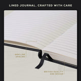BEECHMORE BOOKS Lined Vegan Leather Journal Notebook - Charcoal Black BEECHMORE BOOKS