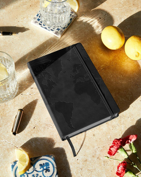 BEECHMORE BOOKS Travel Planner - Vegan Leather - Black