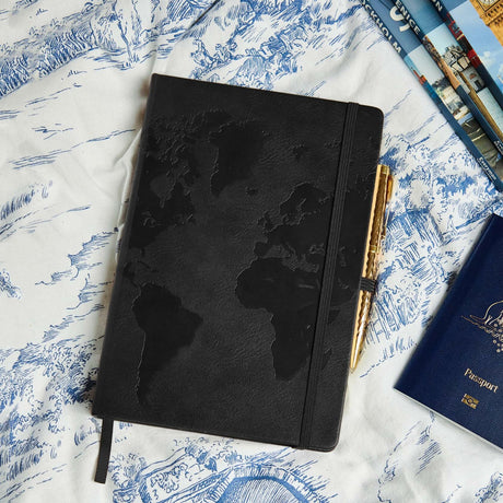 BEECHMORE BOOKS Travel Planner - Vegan Leather - Black