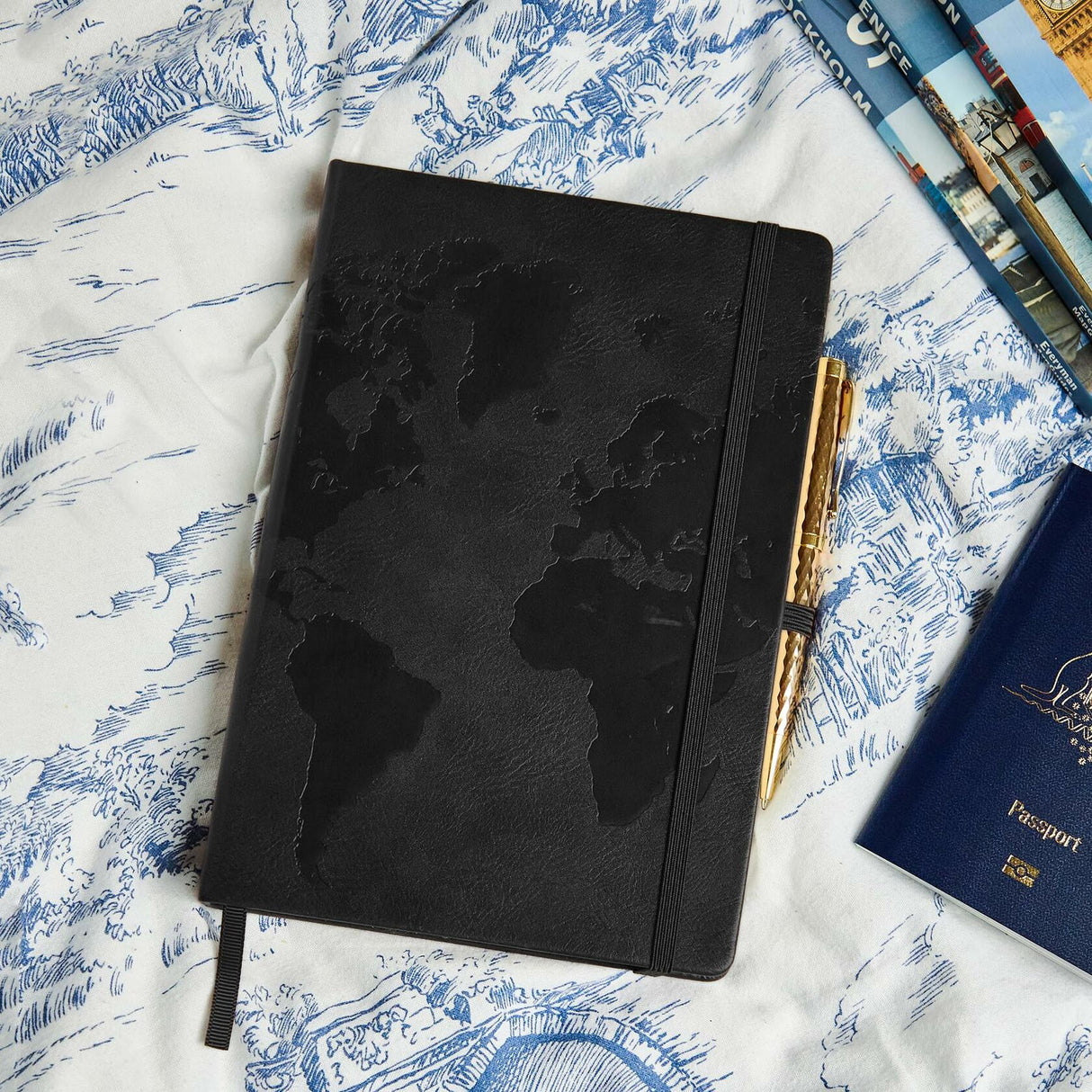 BEECHMORE BOOKS Travel Planner - Vegan Leather - Black.