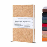 Beechmore Books Ruled Vegan Leather Notebook - Beige Cork.