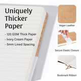 Beechmore Books Ruled Vegan Leather Notebook - Beige Cork.