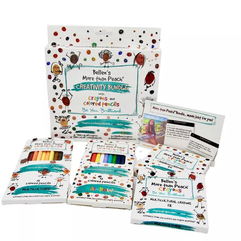 Bellen's More Than Peach Creativity Bundle with Colored Pencils & Crayons.