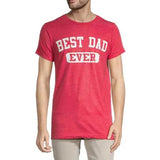 Best Dad Ever Mens Crew Neck Short Sleeve Regular Fit Graphic T-Shirt, Small , Red