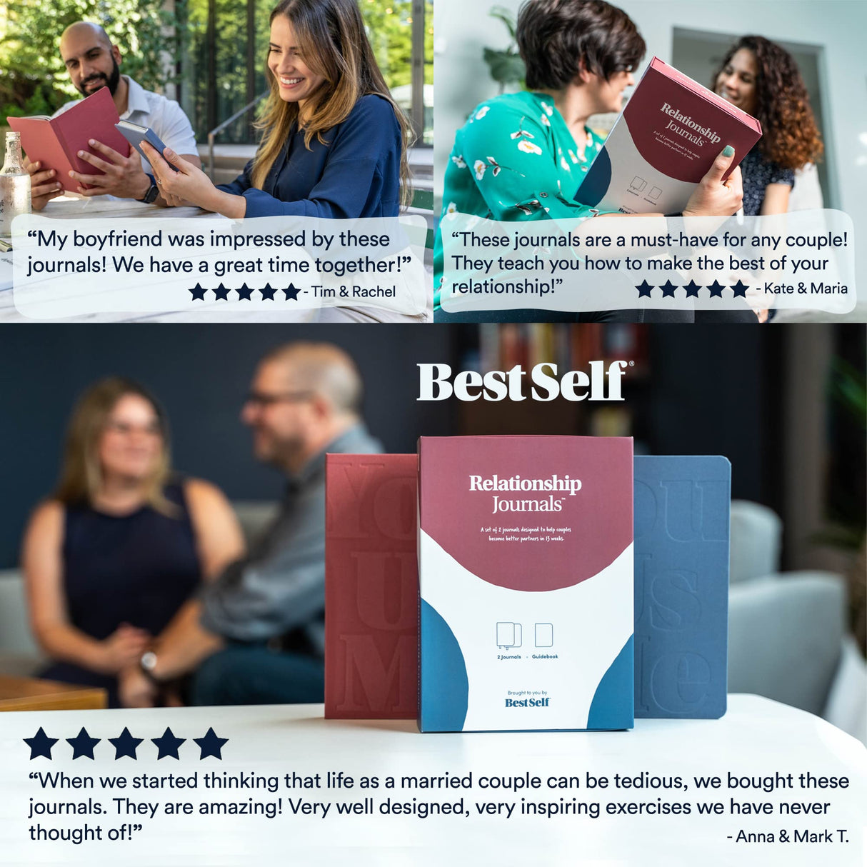 BestSelf Couples Journal for Him and Her 13 Week Marriage Workbooks.