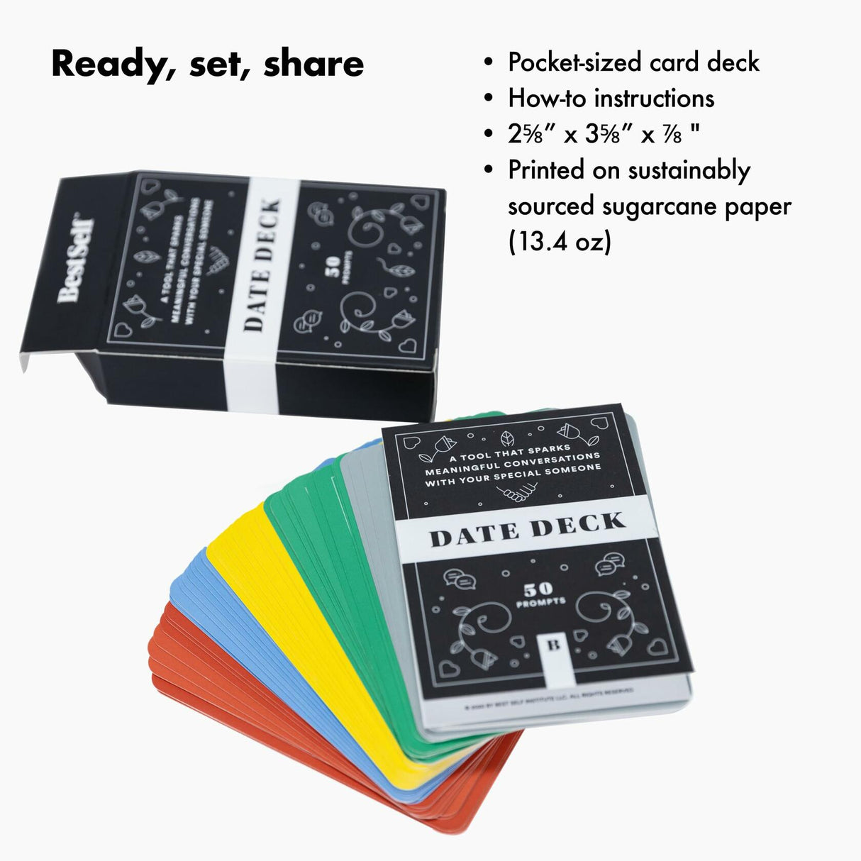 BestSelf Date Deck – 50 Conversation Cards Engaging for Couples.