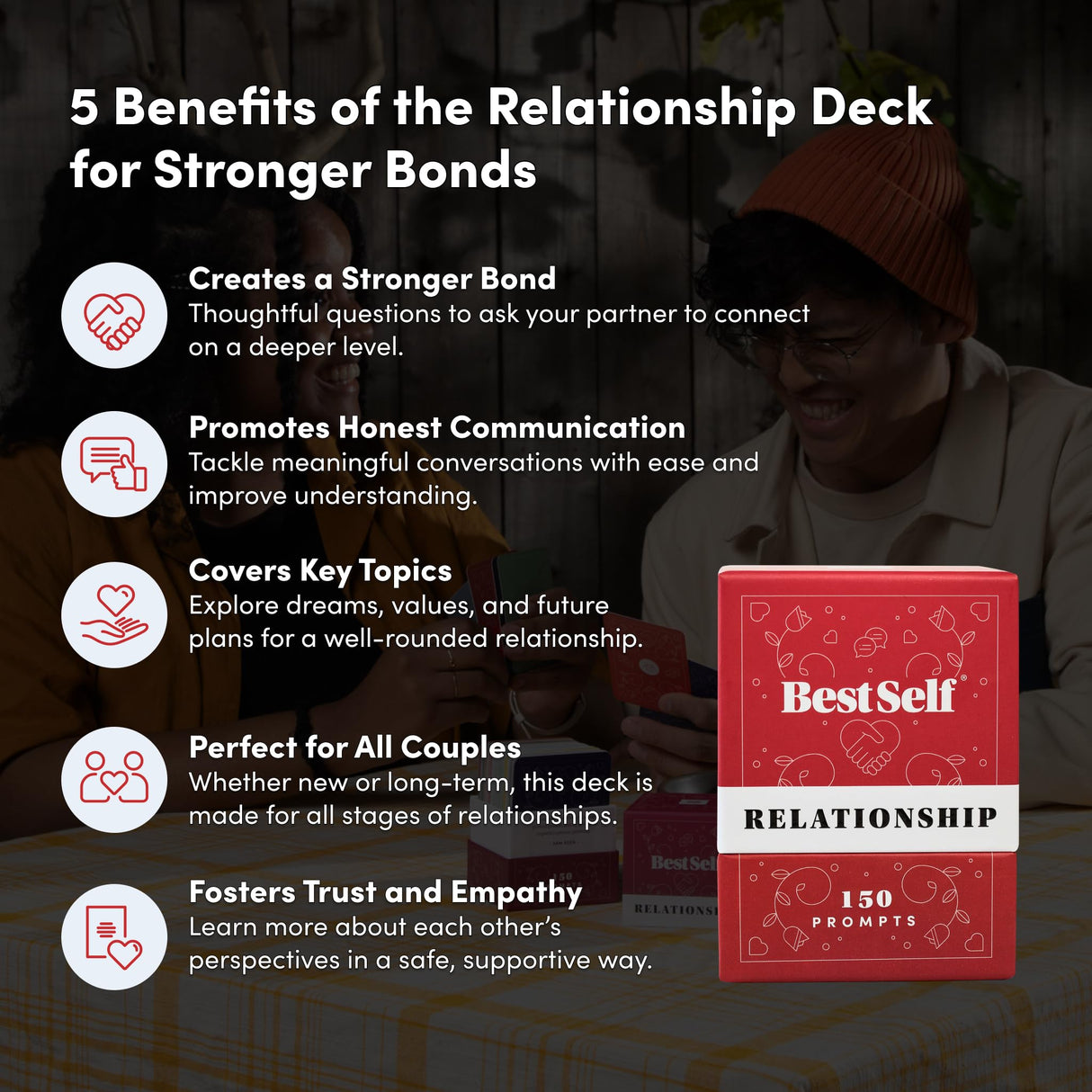 BestSelf Relationship Deck - 150 Discussion Prompts for Couples.