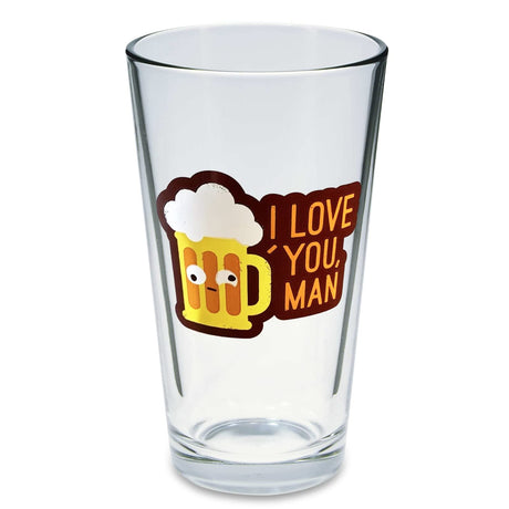 BigMouth Inc I Love You Man Beer Glasses - Set of 2.