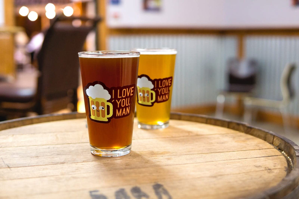 BigMouth Inc I Love You Man Beer Glasses - Set of 2.