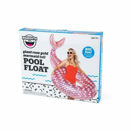 BigMouth Inc Inflatable Vinyl Mermaid Tail Pool Float - Rose Gold.
