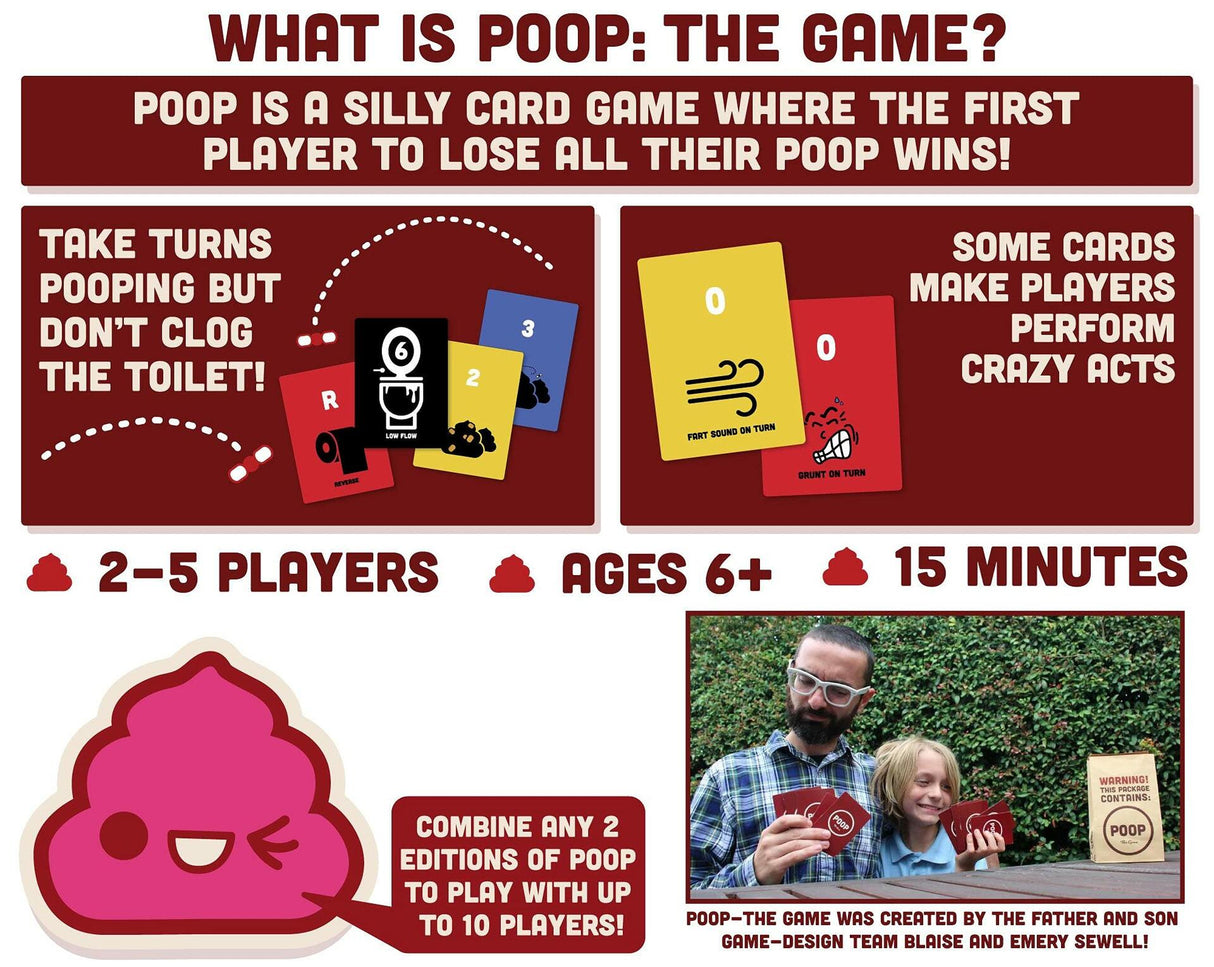 Breaking Games Poop The Game - Hilarious and Family-Friendly Card Game.
