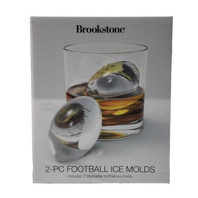 Brookstone 2 Piece Football Ice Molds 2 Stackable Football Ice Molds