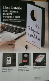 Brookstone 3 in 1 Desktop Cornhole Bean Bag Game & LED message box.