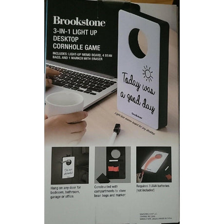 Brookstone 3 in 1 Desktop Cornhole Bean Bag Game & LED message box