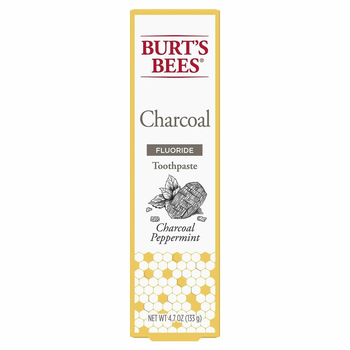 Burt's Bees Toothpaste - Charcoal with Fluoride, Mountain Mint, 4.7 oz