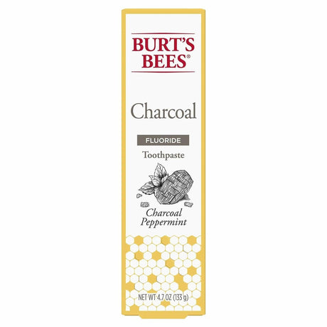 Burt's Bees Toothpaste - Charcoal with Fluoride, Mountain Mint, 4.7 oz