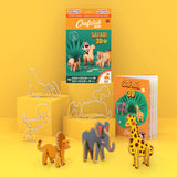 Chefclub Kids 3D Safari Cookie Cutters with Recipe Baking Set.