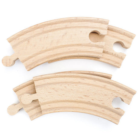 Conductor Carl 4-Piece 3.5" Curved Wooden Train Track.