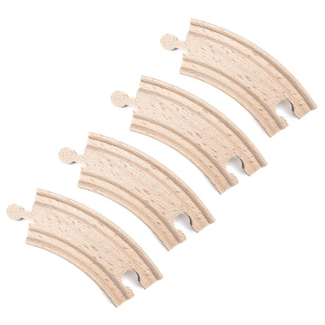 Conductor Carl 4-Piece 3.5" Curved Wooden Train Track.