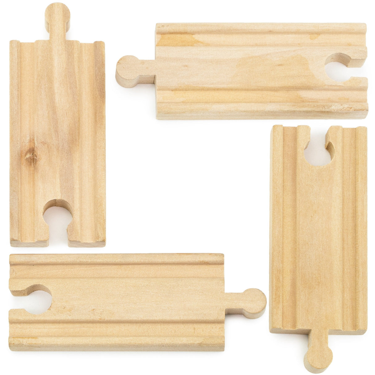 Conductor Carl Wood Train 3.5" Straight Tracks (Pack of 4)