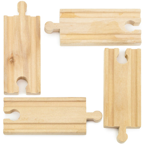 Conductor Carl Wood Train 3.5" Straight Tracks  (Pack of 4).