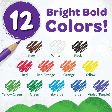 Crayola Colored Pencils Pre-sharpened, 12 Count