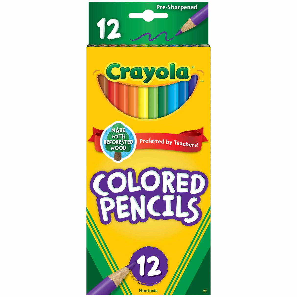 Crayola Colored Pencils Pre-sharpened, 12 Count.