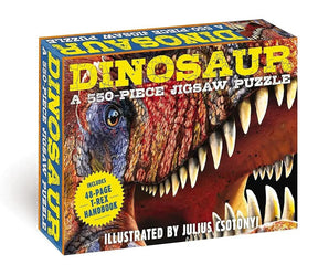 Dinosaurs: 550-Piece Jigsaw Puzzle and Book: A 550-Piece Family Jigsaw Puzzle Featuring The T-Rex Handbook! (Discovering) by Thomas Nelson, Julius
