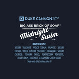 Duke Cannon Big Brick of Soap Midnight Swim - Refreshing Aquatic Scent with Green Top Notes, 10 oz Men's Soap Bar (Single Bar) 
