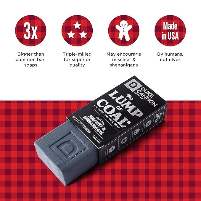 Duke Cannon Supply Co. Big Lump Of Coal Soap Bar (Bergamot & Black Pepper Scent)