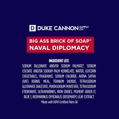 Duke Cannon Supply Co. Men's Bar Soap - Naval Diplomacy