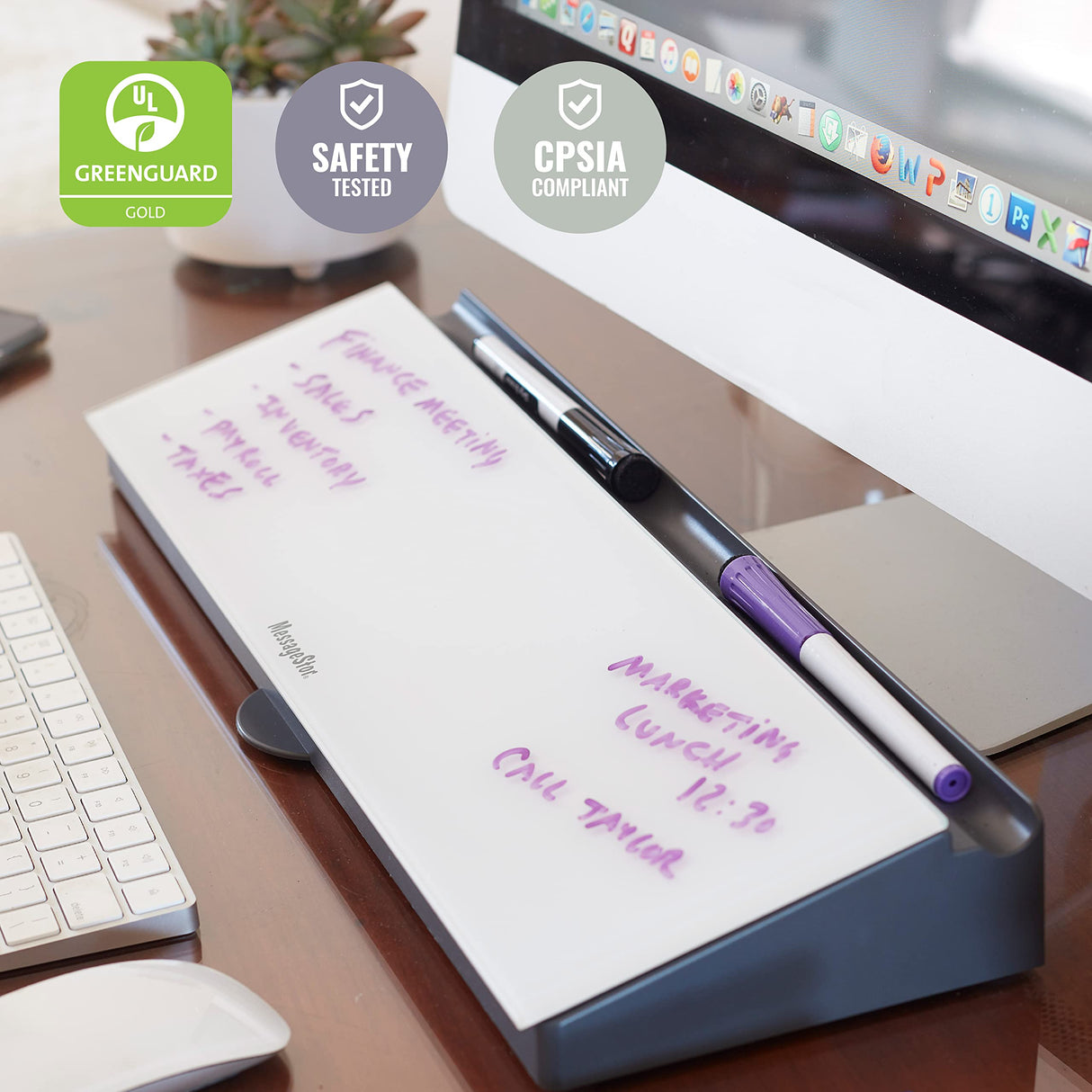 Ecr4kids Messagestor Keyboard Write And Store, Desk Organizer - White