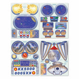 Eeboo: Pretend Play, Spaceship Reusable Stickers, Includes 4 Sticker Sheets, Transform Any Cardboard Box Into Pretend Spaceships, For Ages 3 And Up