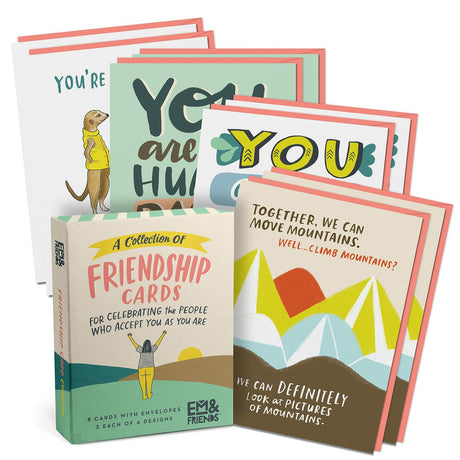 Em & Friends Friendship and Encouragement Cards 8 pack