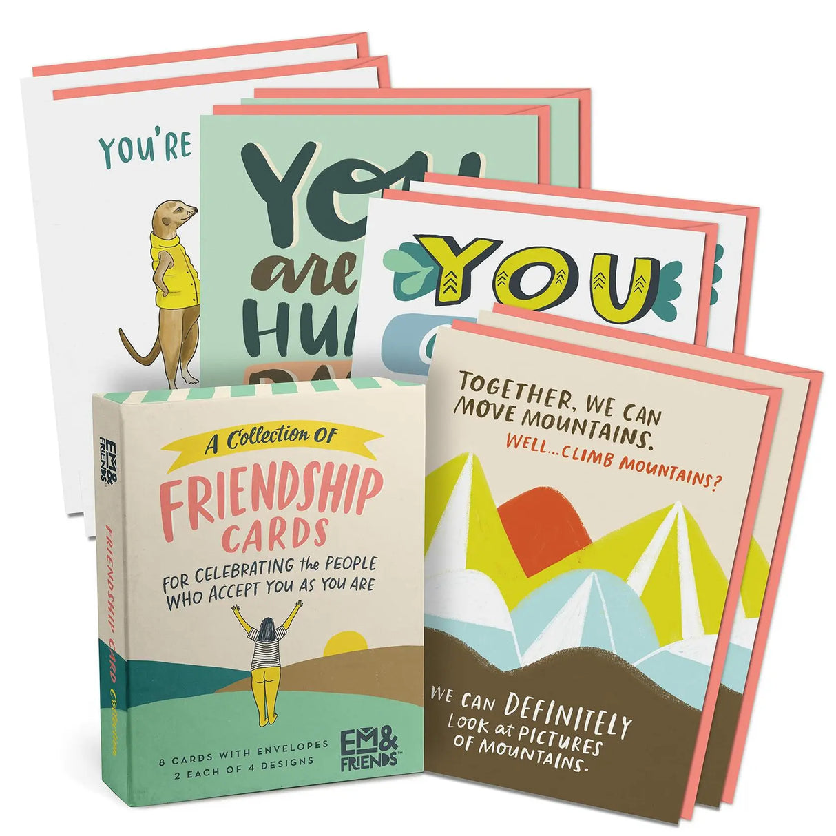 Em & Friends Friendship and Encouragement Cards 8 pack.