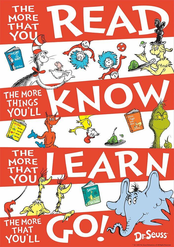 Eureka Dr. Seuss 'The More You Read' Classroom Poster.