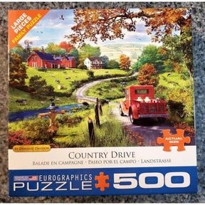 Eurographics Country Drive Dominic Davison Puzzle 500 Pieces Red Truck Barn