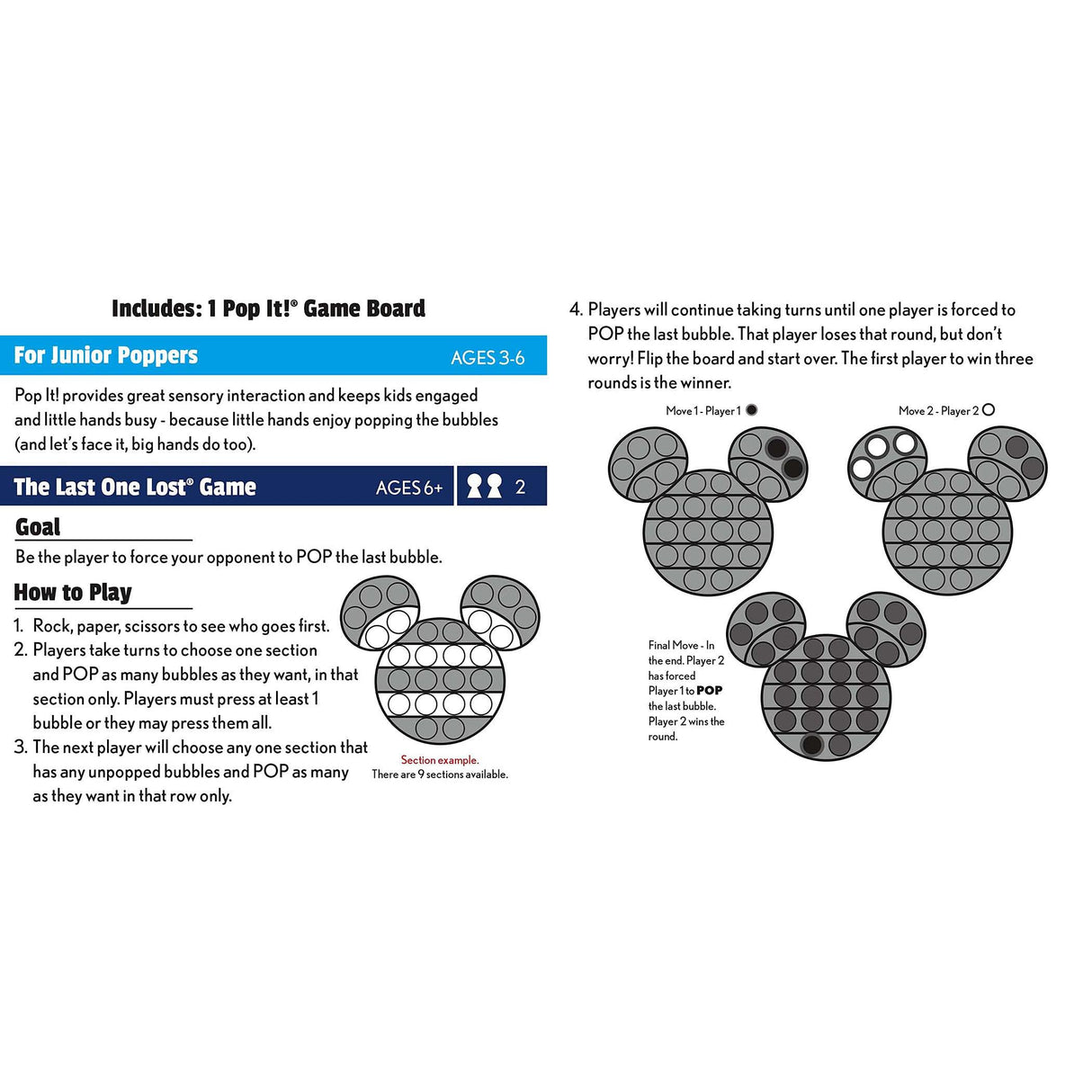 Gamewright Pop it! - Disney, Mickey Mouse.