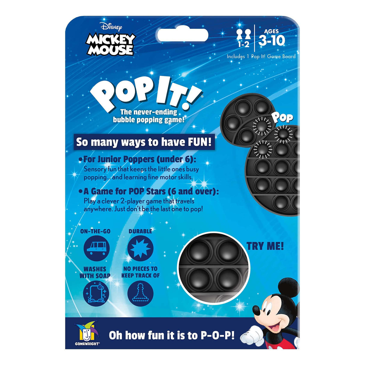 Gamewright Pop it! - Disney, Mickey Mouse.