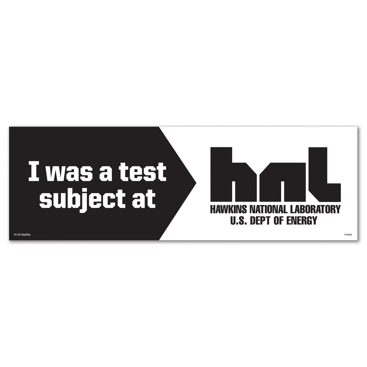 Genuine Fred Stranger Things Bumper Magnet "Test Subject Hawkins National Laboratory" Genuine Fred