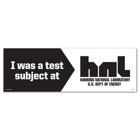 Genuine Fred Stranger Things Bumper Magnet "Test Subject Hawkins National Laboratory" Genuine Fred